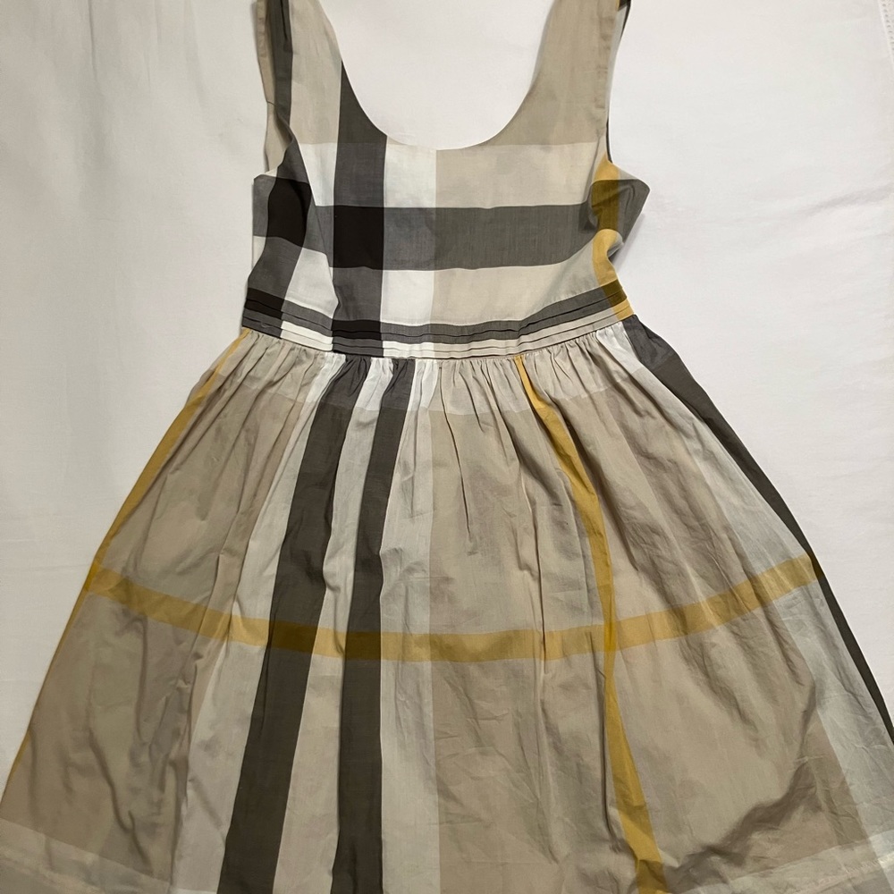 NWT Burberry girls sleeve yellow plaid sundress